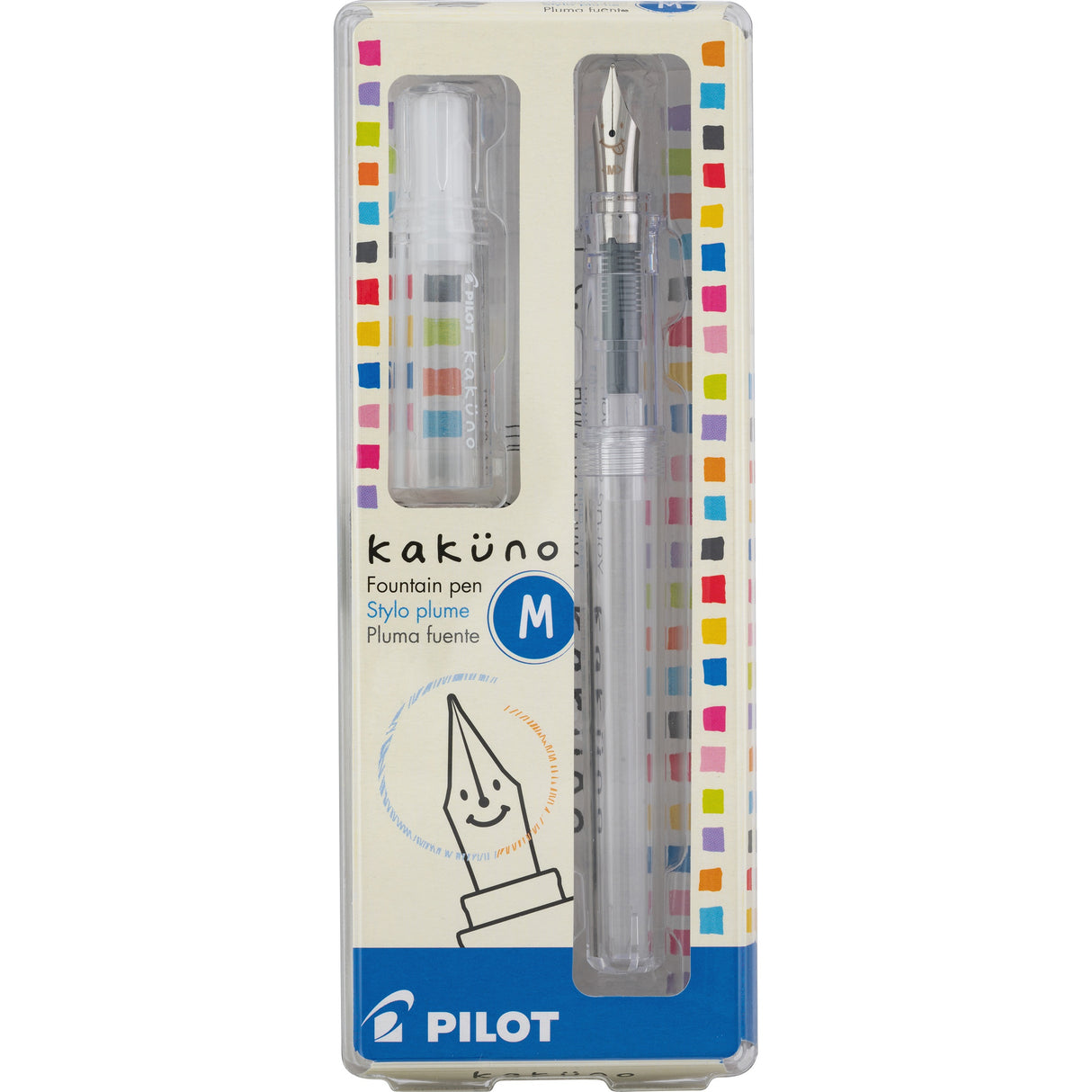 Pilot Kakuno Fountain Pen-Clear Barrel Medium Nib