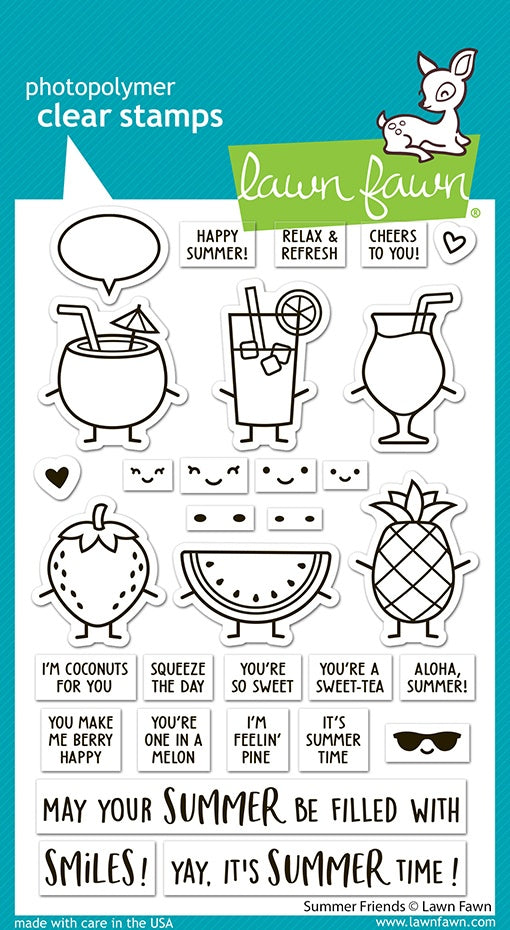 Lawn Fawn Clear Stamps 4"X6"-Summer Friends
