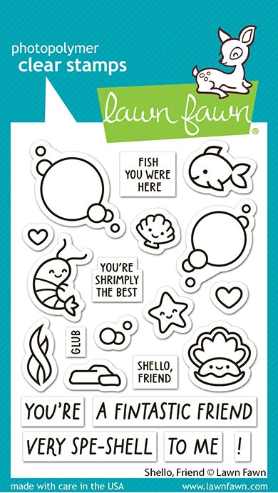 Lawn Fawn Clear Stamps 3"X4"-Shello, Friend