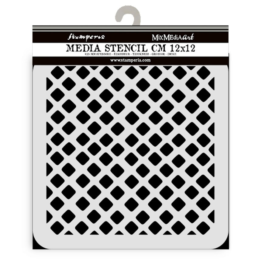 Stamperia Stencil 4.72"X4.72"-Candy Christmas Waffle Pattern