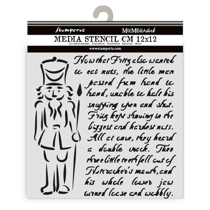 Stamperia Stencil 4.72"X4.72"-Alice In Christmas Soldiers