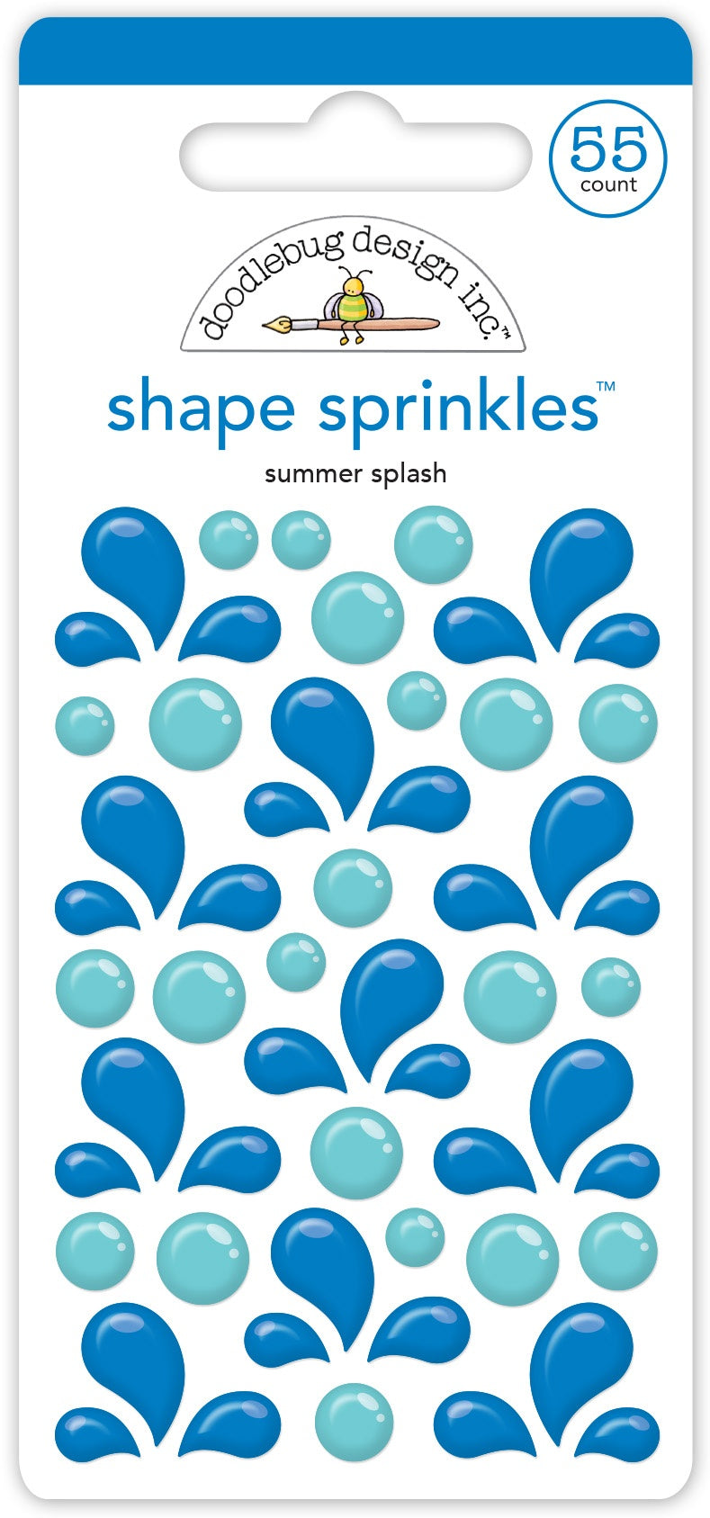 Doodlebug Sprinkles Adhesive Enamel Shapes-Summer Splash, Summer Fun