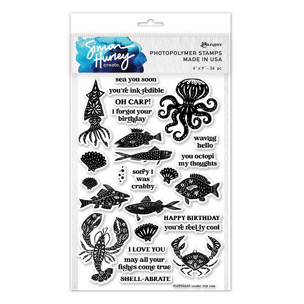 Simon Hurley create. Clear Stamps 6"X9"-Under The Sea