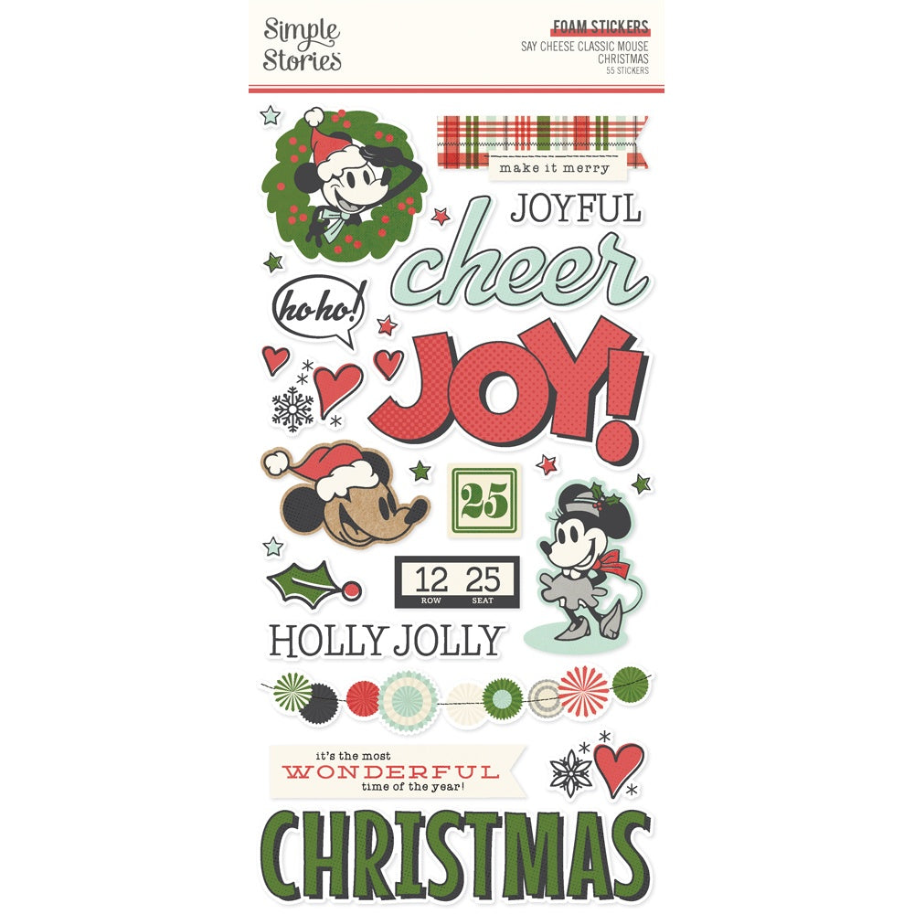 Simple Stories Foam Stickers-Say Cheese Classic Mouse Christmas