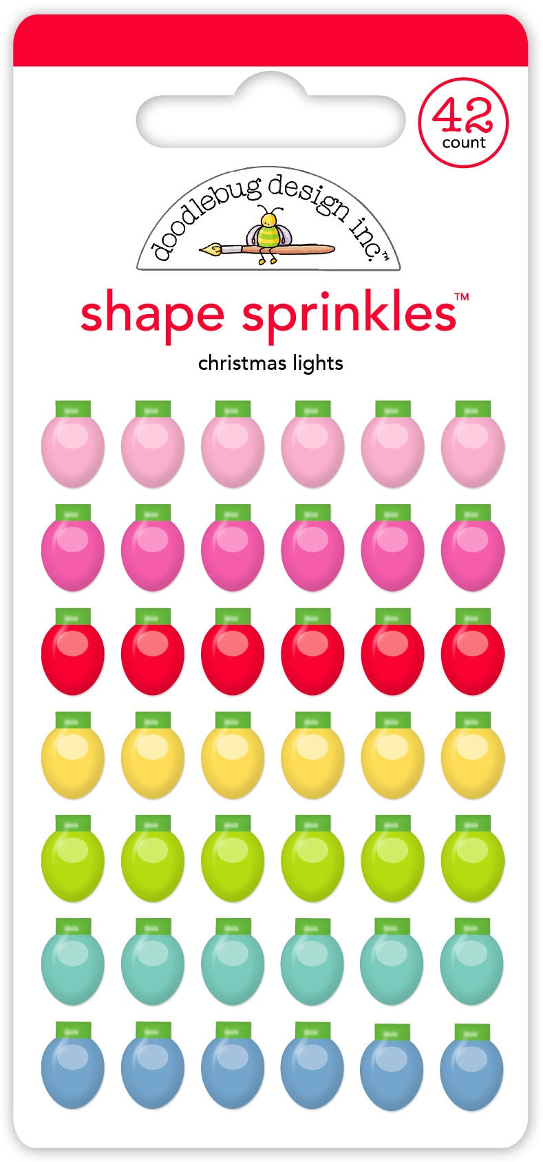 Doodlebug Sprinkles Adhesive Glossy Enamel Dots-Christmas Lights