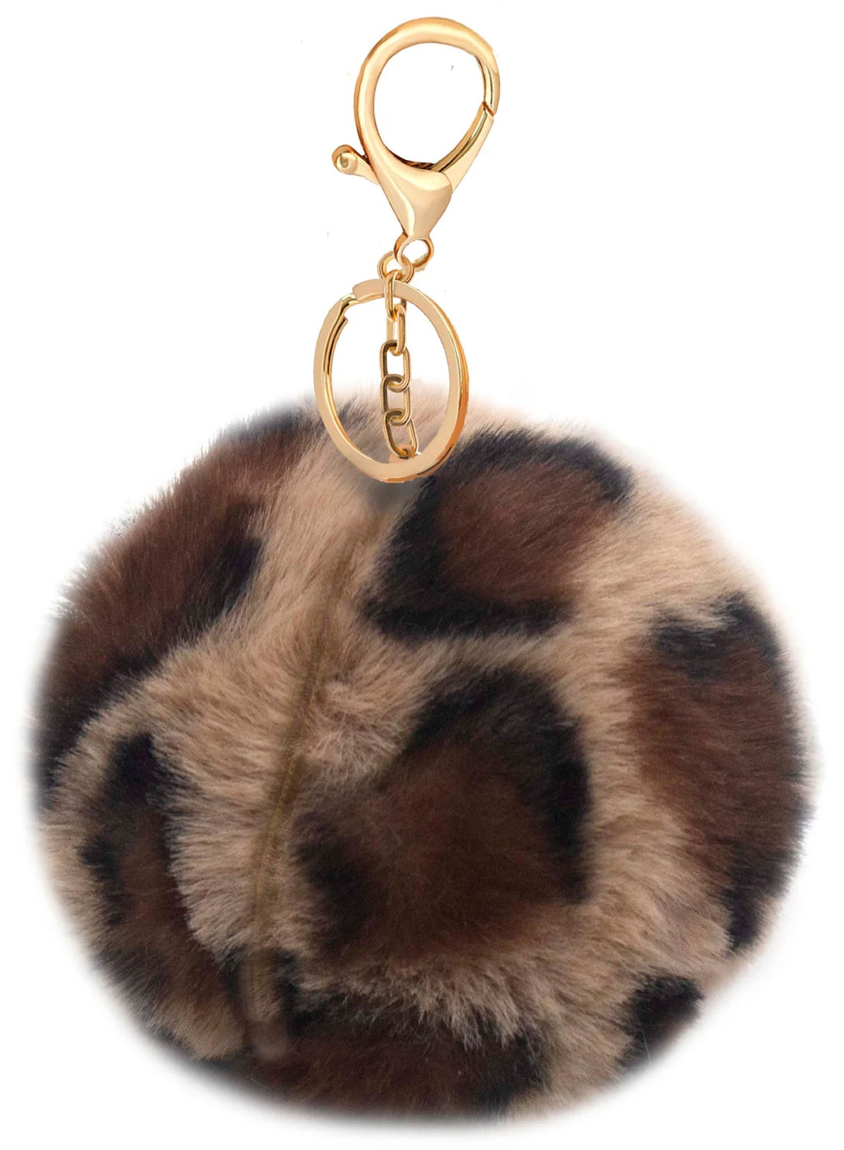 Pepperell Braiding Faux Fur Zipper Poms-Leopard