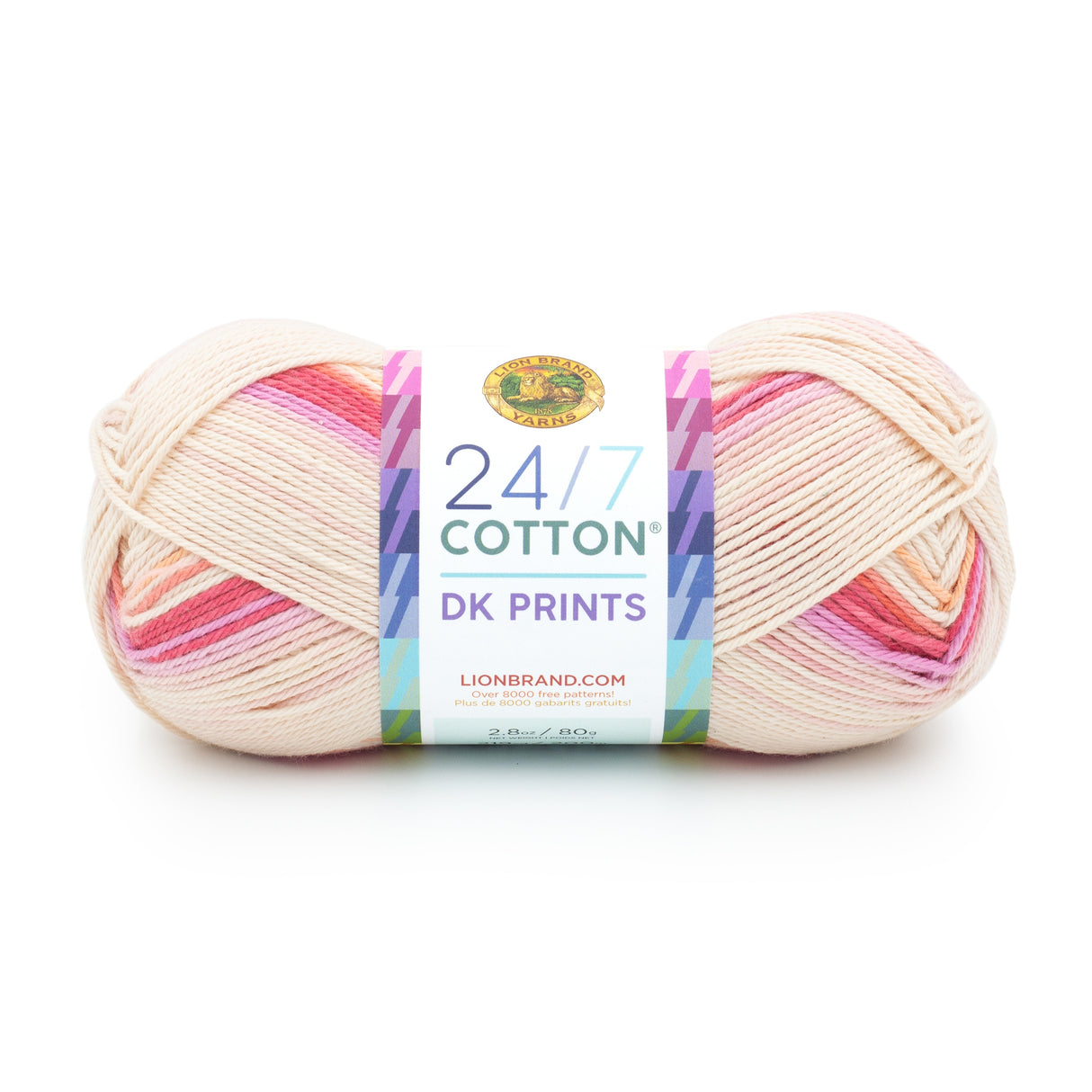 Lion Brand 24/7 Cotton DK Yarn-Flamingo
