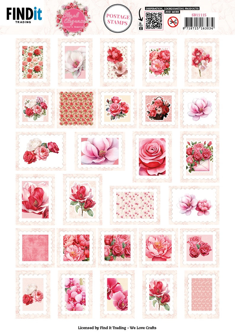 Fint It Trading Floral Elegance Pushout-Postage Stamp