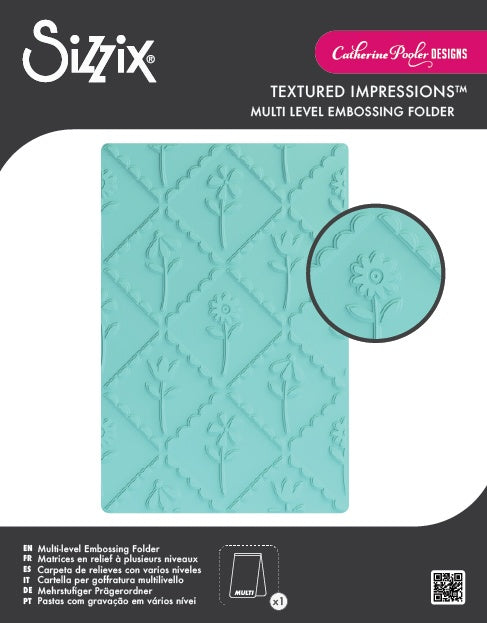 Sizzix 3D Textured Embossing Folder by Catherine Pooler-Scallop Framed Florals