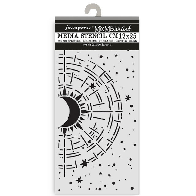 Stamperia Stencil 4.72"X9.84"-Secret Diary Cosmic Compass