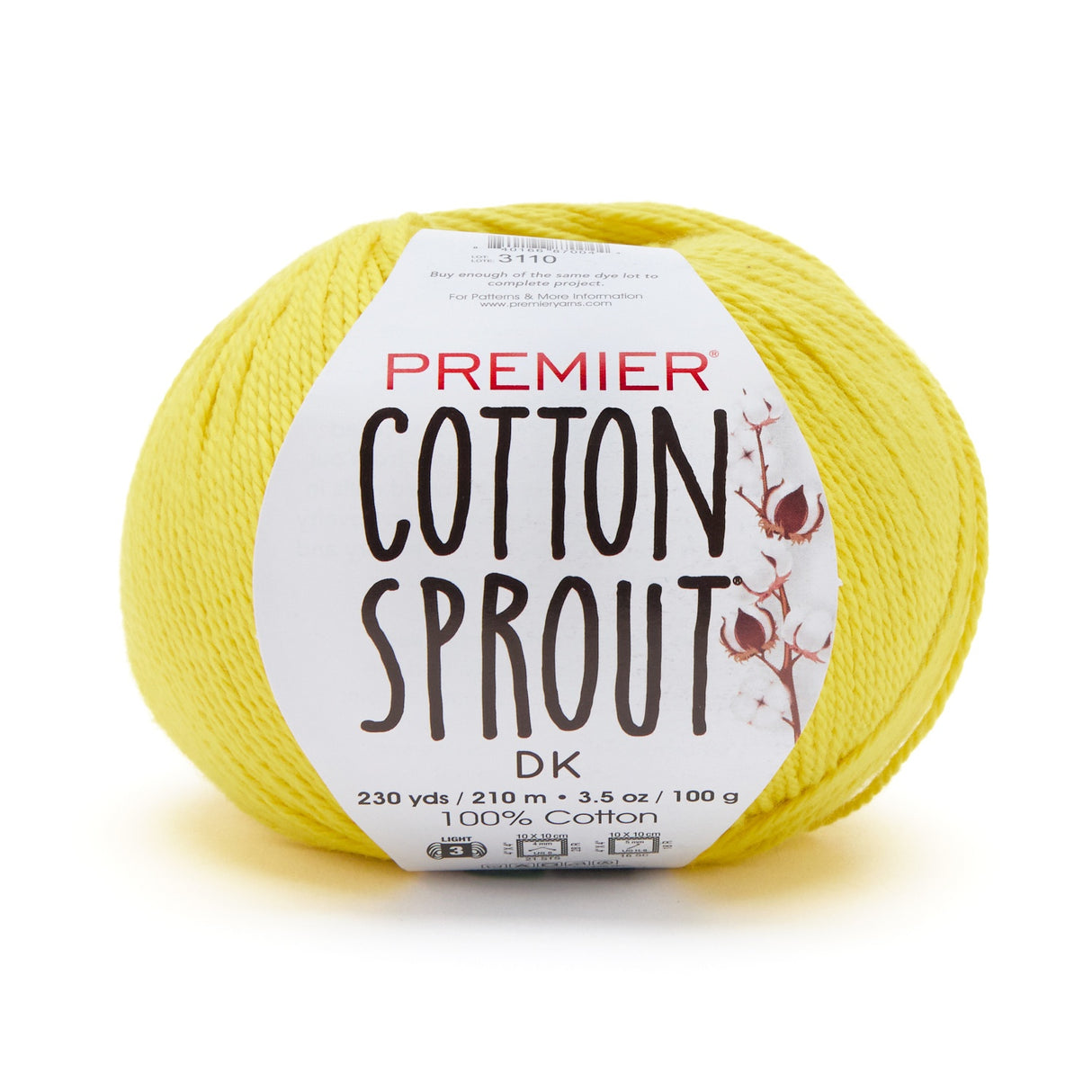 Premier Yarns Cotton Sprout DK Yarn-Lemon