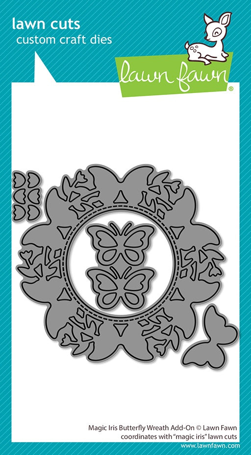 Lawn Cuts Custom Craft Die-Magic Iris Butterfly Wreath Add-On