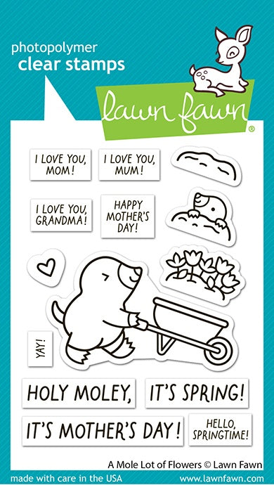 Lawn Fawn Clear Stamps -A Mole Lot of Flowers