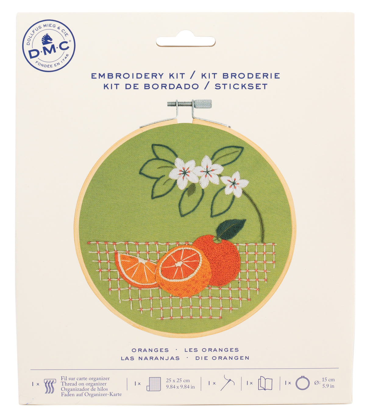 DMC Embroidery Beginner Kits-Oranges 9.8"X9.8"