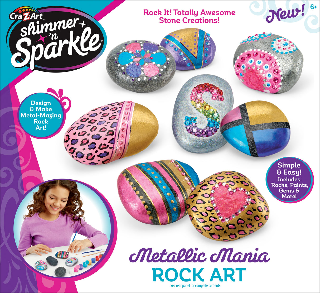 Cra-Z-Art Shimmer 'N Sparkle Craft Kit-Metallic Madness Rock Art
