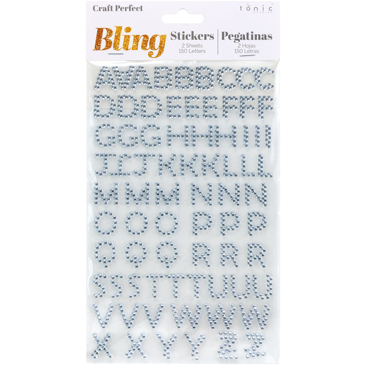 Craft Perfect Bling Sheet 2/Pkg .65"-Crystal Letters