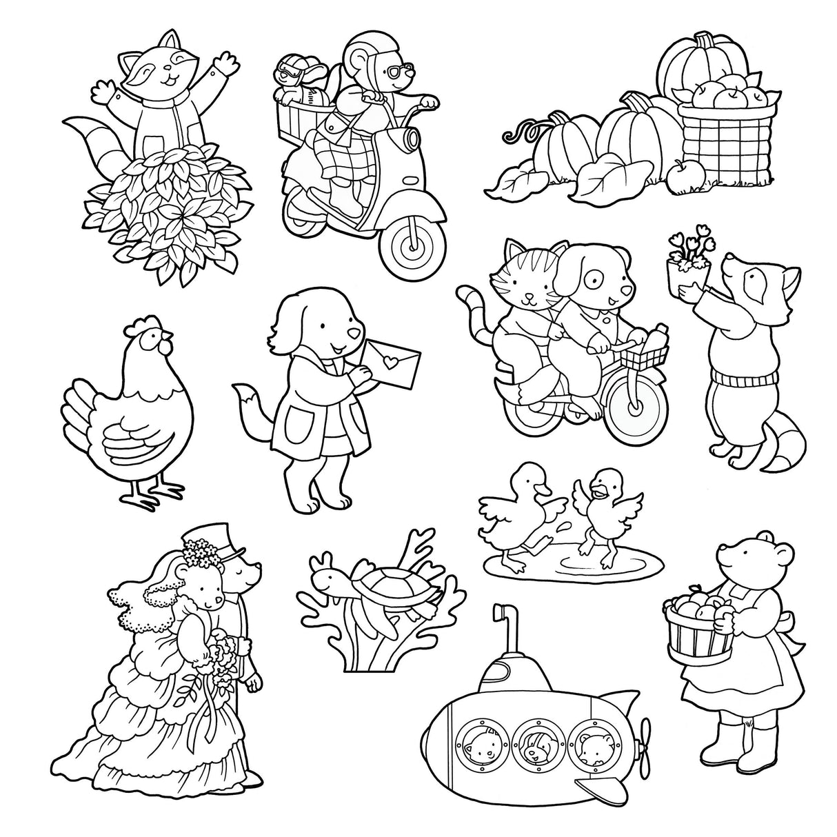The Best Day Ever: A Cute & Cozy Coloring Book