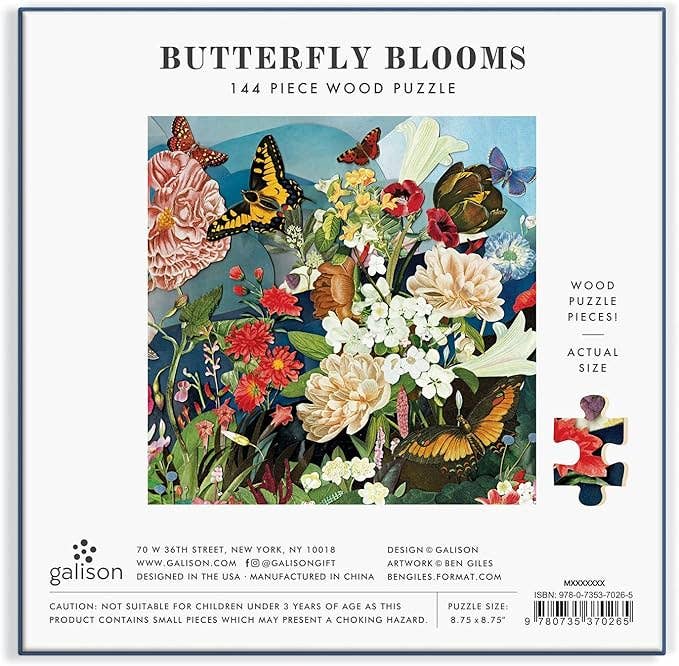 Butterfly Blooms 144 Piece Wood Puzzle