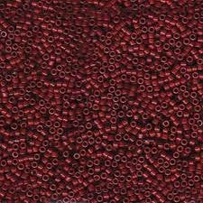 11/0 Miyuki Delica Bead Tube Opaque Dyed Cranberry