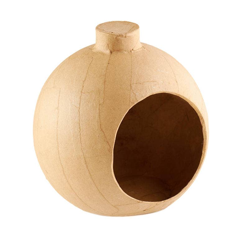6" Paper Mache Open Diorama Ball Ornament with Front Hole