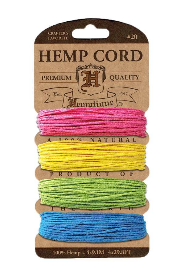 Hemptique True Hemp Cord 20lb 120'-Razzle Dazzle
