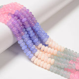 12-Multi-color Dyed Jade Smooth Rondelle Beads Size 5x8mm 15.3'' Strand