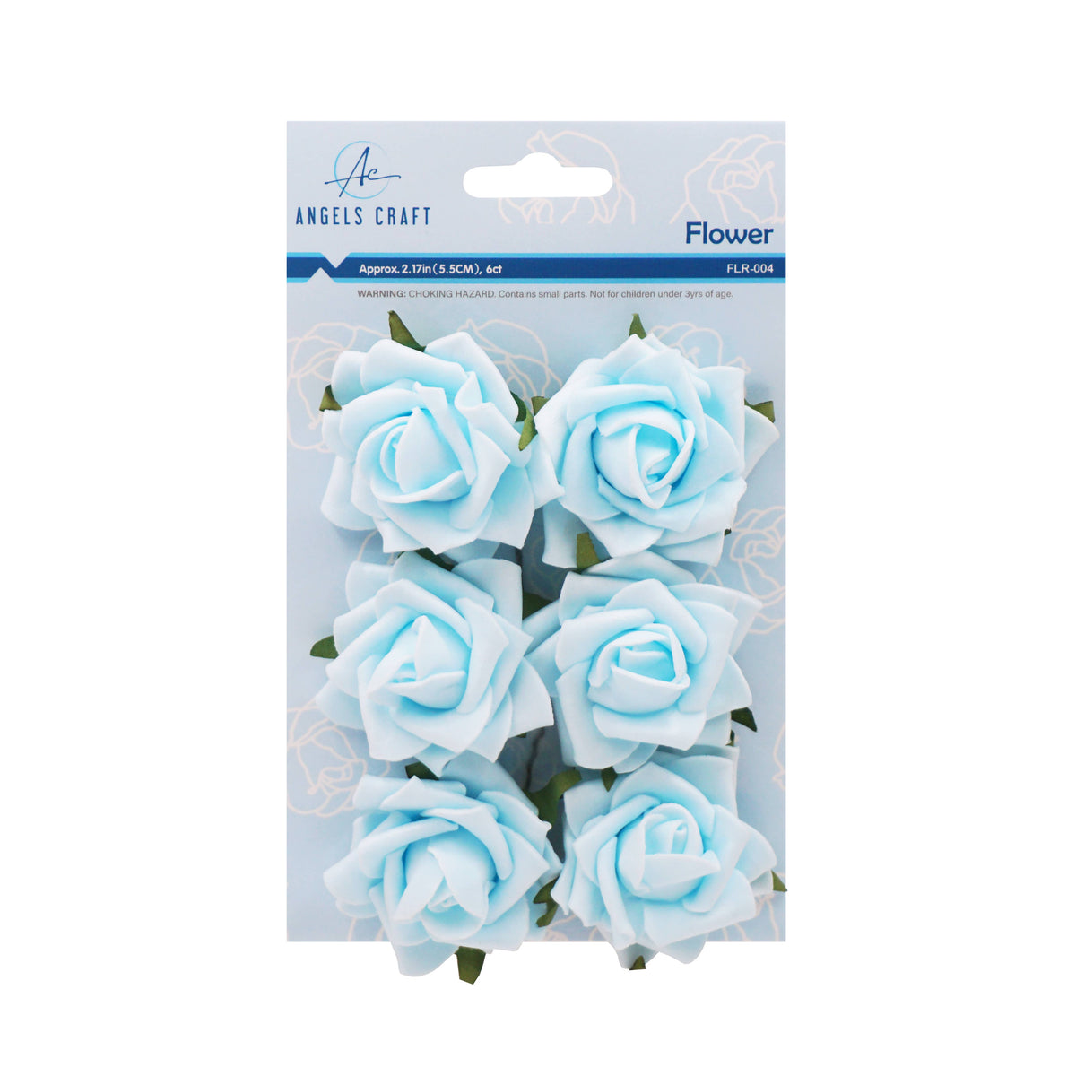 Foam Flowers (Roses) with wire, 2.17" 6-ct