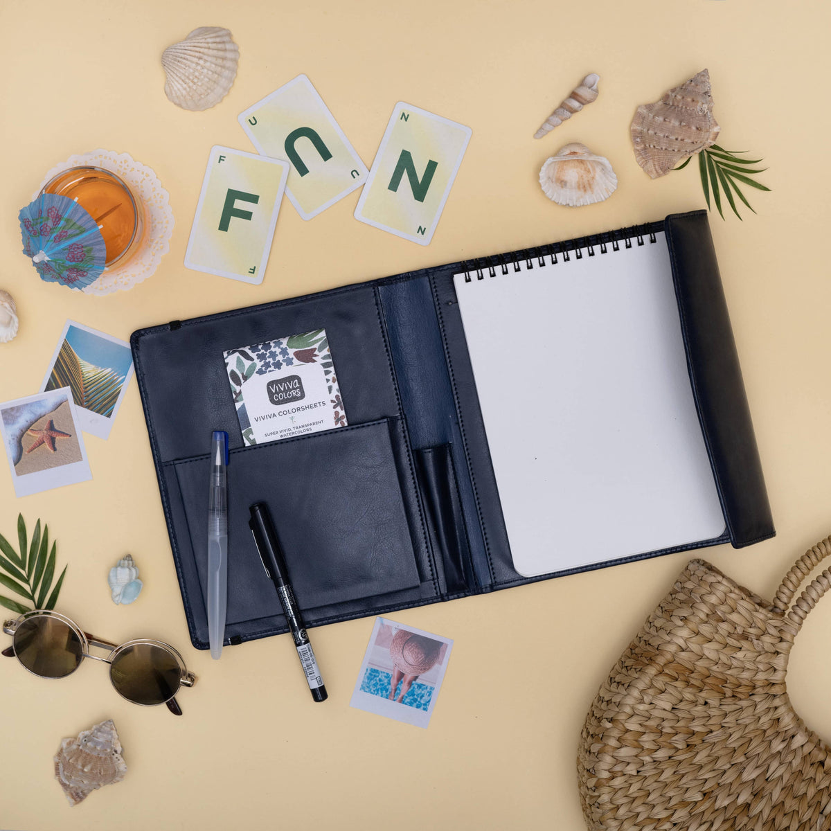 A5 Travel Paint Kit | Watercolor Set | Vegan Leather