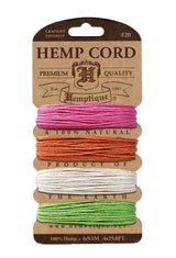 Hemptique True Hemp Cord 20lb 120'-Razzle Dazzle