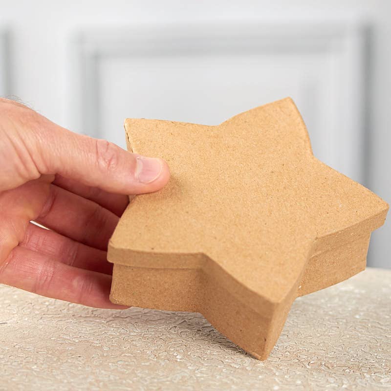 Premade Paper Mache Star Box - 5" x 5" x 1-1/2"