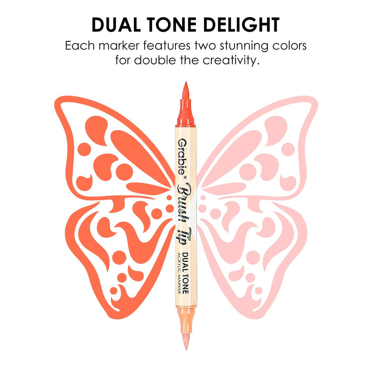 Grabie Dual Tone Brush Tip Acrylic Paint Marker Set of 36