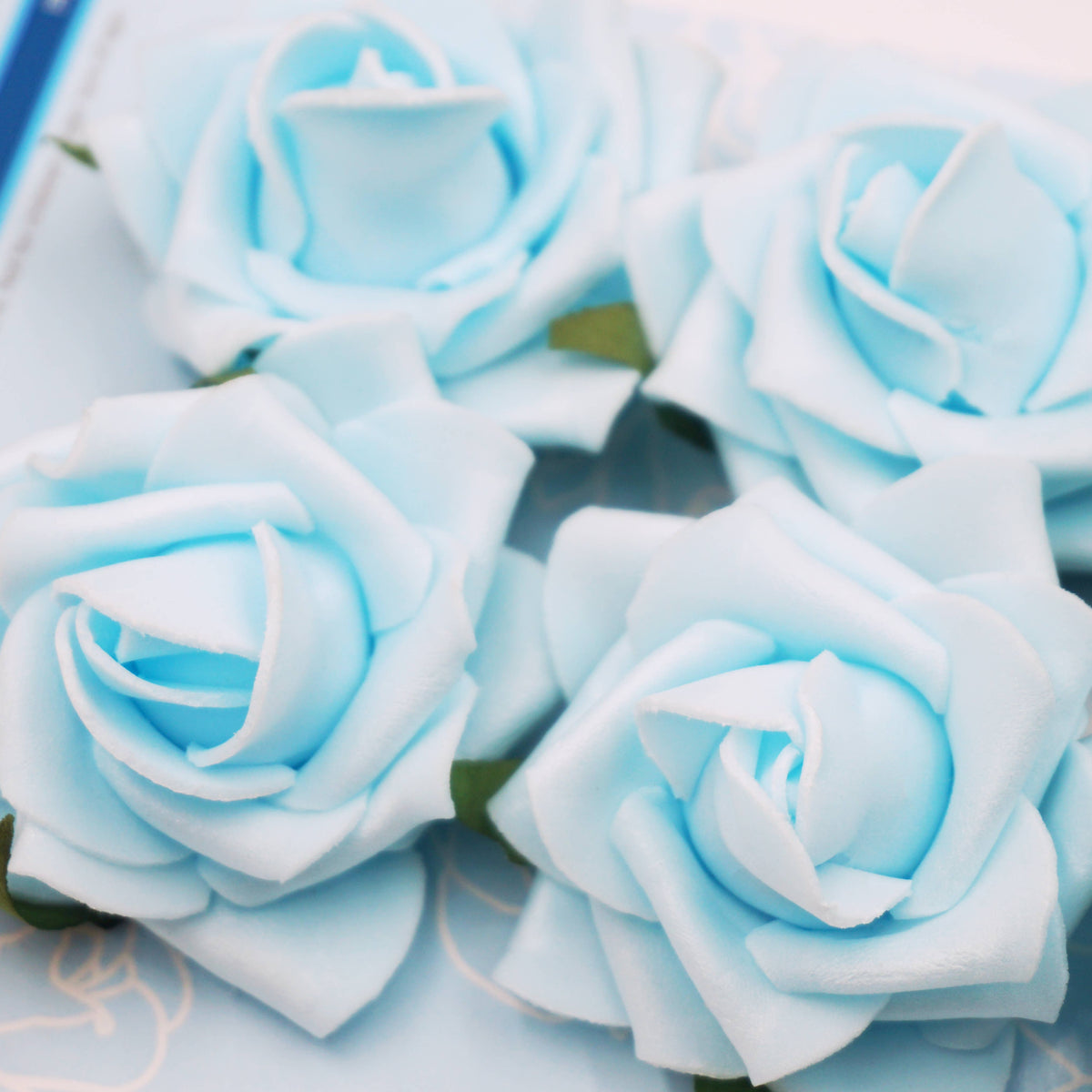 Foam Flowers (Roses) with wire, 2.17" 6-ct