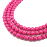 Pink Howlite Smooth Round Beads  10mm  15.5" Strand