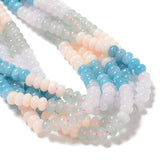 01-Multi-color Dyed Jade Smooth Rondelle Beads Size 5x8mm 15.3'' Strand
