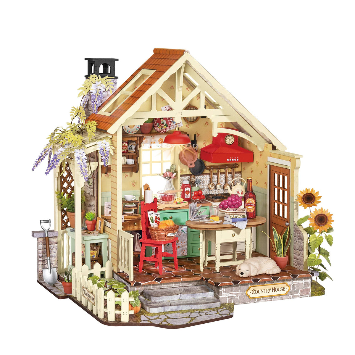 DIY Miniature House Kit: Sunlit Farmhouse Kitchen