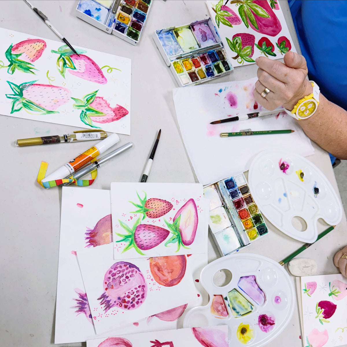 Fruit Theme Watercolor Class October 6th