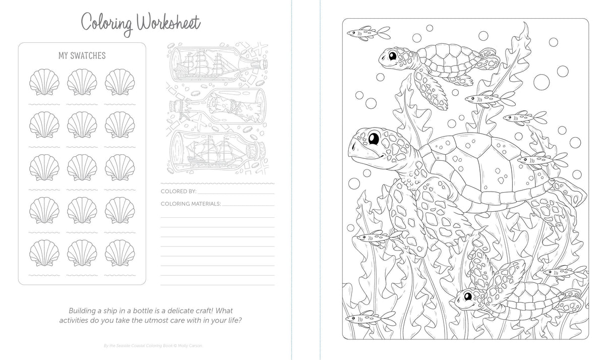 By the Seaside Coastal Coloring Book: 60 Patterns