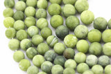 Natural Green Jade Matte Round Beads 8mm 15.5" Strand