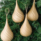 5-1/4" Paper Mache Teardrop Swirl Ornament