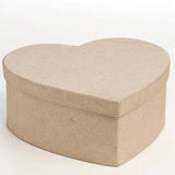 Premade Heart Paper Mache Box - 7-1/2" x 7-1/2" x 3"