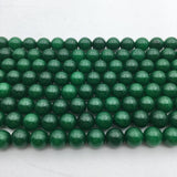 Solid Green Dyed Jade Smooth Round Beads 8mm  15.5" Strand