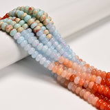 09-Multi-color Gemstone Smooth Rondelle Beads Size 5x8mm 15.3'' Strand