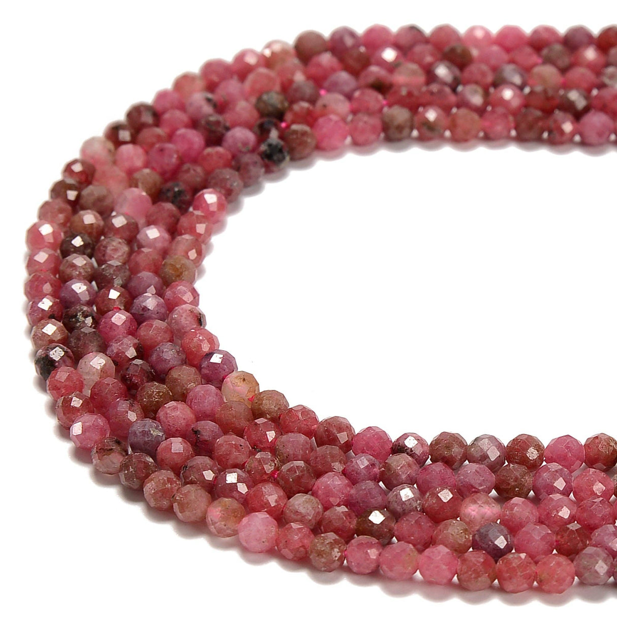 Natural Thulite Faceted Round Beads Size 2mm 3mm 4mm 6mm 15.5'' Strand
