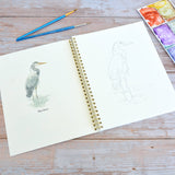 Watercolor workbook, Water Birds Themed Watercoloring book