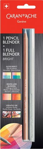 Caran d'Ache Colorless Blender 2-Pack : 1 Pencil Blender + Full Blender Bright