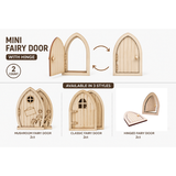Mini Fairy Doors, Unfinished Wood, Assorted Styles, 2ct
