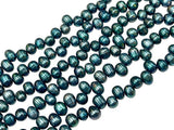 Peacock Teal Green Freshwater Pearl Gemstone Beads – 8mm