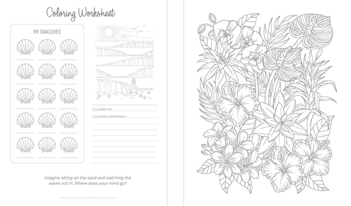 By the Seaside Coastal Coloring Book: 60 Patterns