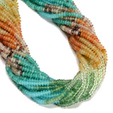 04 Multi-color Gemstone Smooth Rondelle Beads Size 2x4mm 15'' Strand