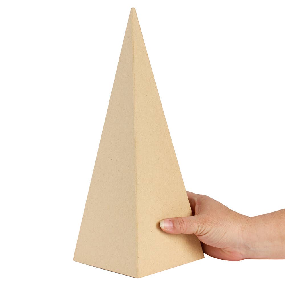 14" Pyramid Square Shaped Paper Mache Cone